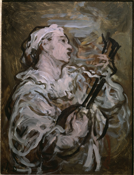 Daumier / Pierrot with Guitar / 1869 a Honoré Daumier
