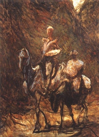 Don Quichotte et Sancho Pança l a Honoré Daumier