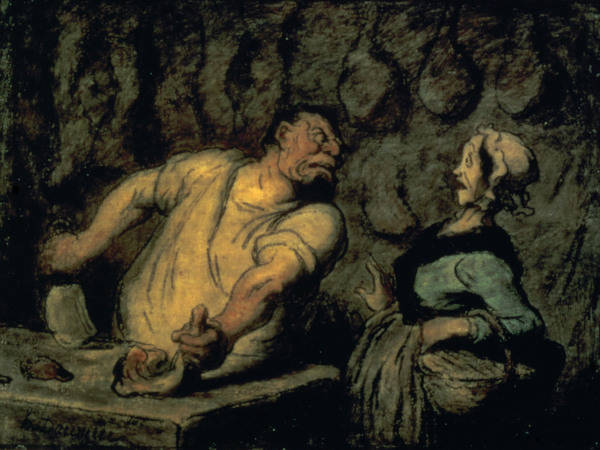 Daumier, Honore 1808-1879. ''Le boucher, marche du Montmartre'' (The Butcher, market of Montmartre), a Honoré Daumier