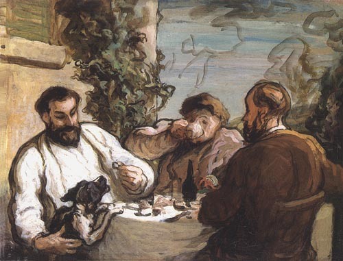 Le Déjeuner at La campagne on Fin dún déjeuner a Honoré Daumier