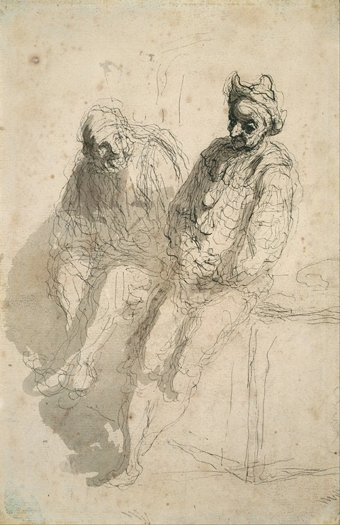 Two Saltimbanques (Deux saltimbanques) a Honoré Daumier