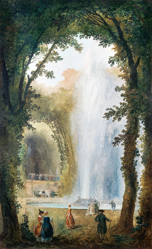 The fountain in the Grove of the muses at the Chateau de Marly a Hubert Robert