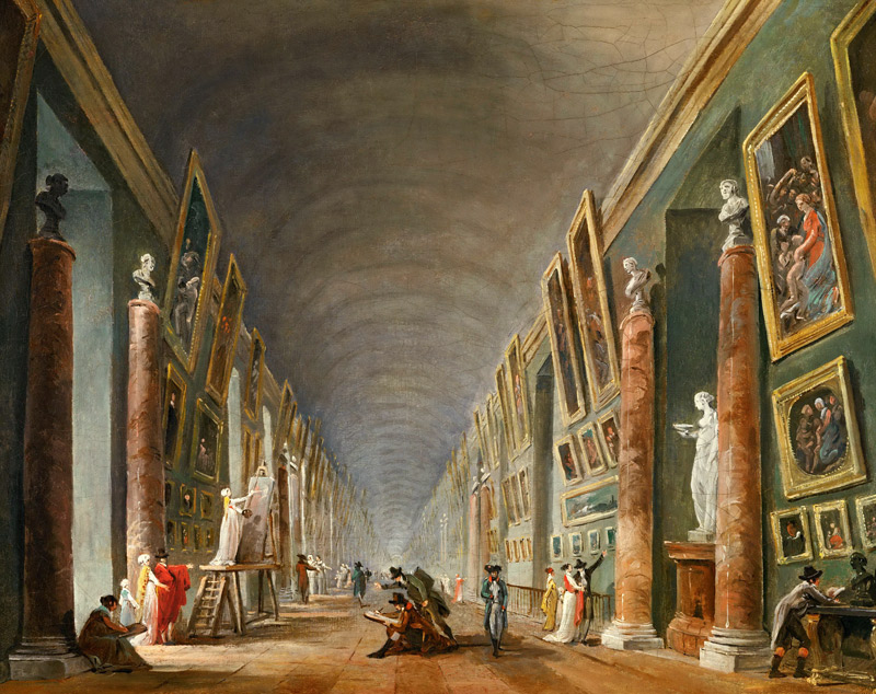 The Grand Galery of the Louvre a Hubert Robert