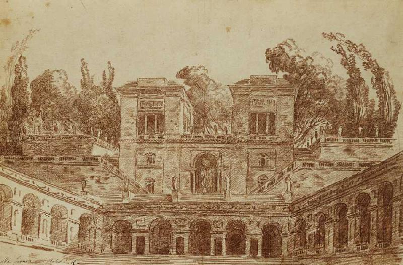 Die Villa Farnese, Rom. a Hubert Robert