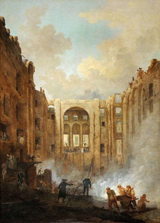 Fire at the Opera House of the Palais-Royal in 1781 a Hubert Robert