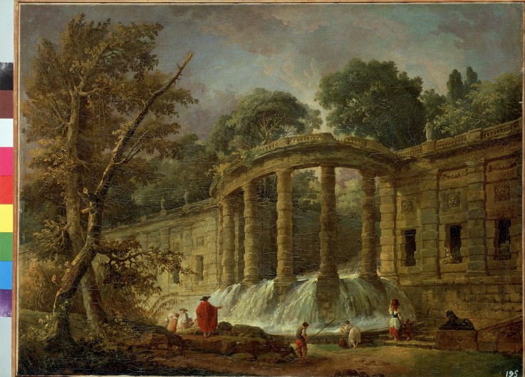 Pavilion with the cascade a Hubert Robert