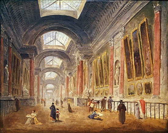 The Grande Galerie of the Louvre a Hubert Robert