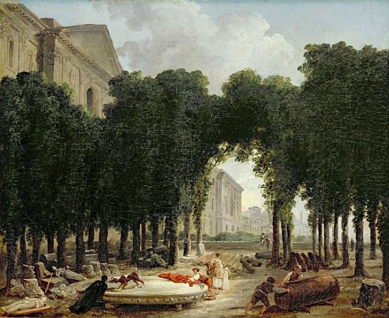 The Louvre and the gardens of the Infanta a Hubert Robert