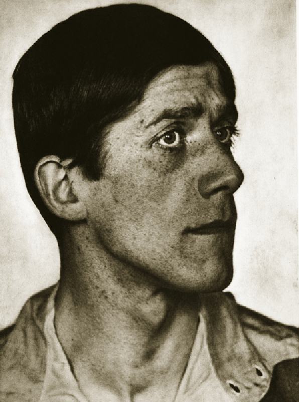 Oskar Kokoschka (sepia photo) a Hugo Erfurth