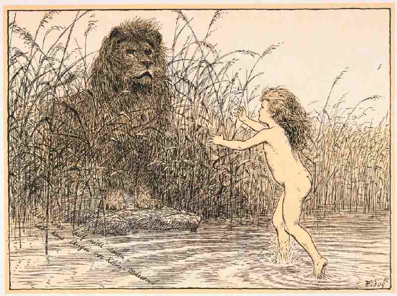 Dear Lion don’t run away, don’t be afraid of little Marion a Hugo Hoppener Fidus