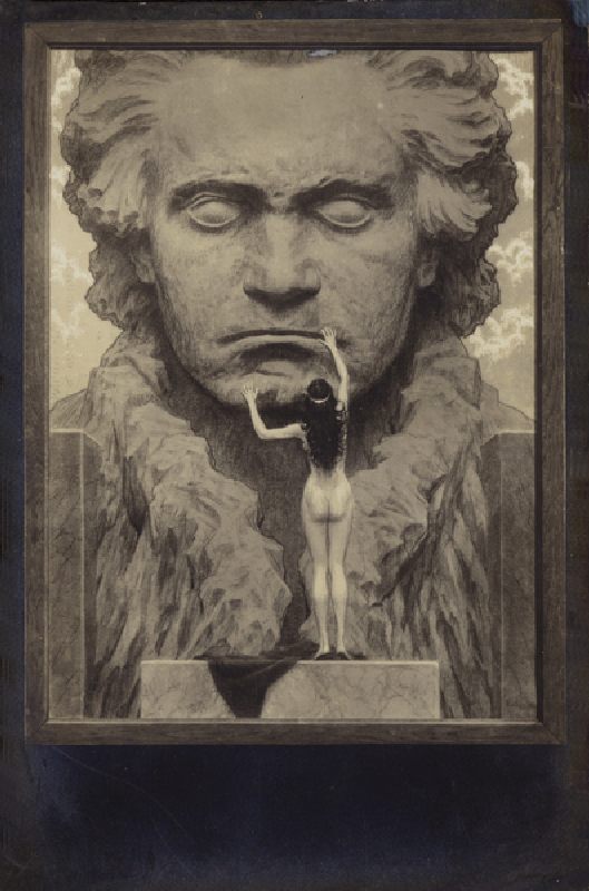 Ludwig van Beethoven, German composer and pianist (1770-1827) (engraving) a Hugo Hoppener Fidus