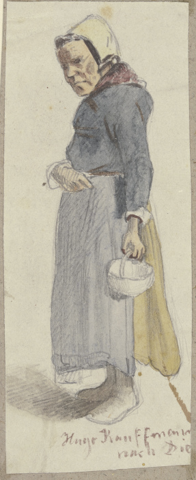 Old woman with basket a Hugo Kauffmann