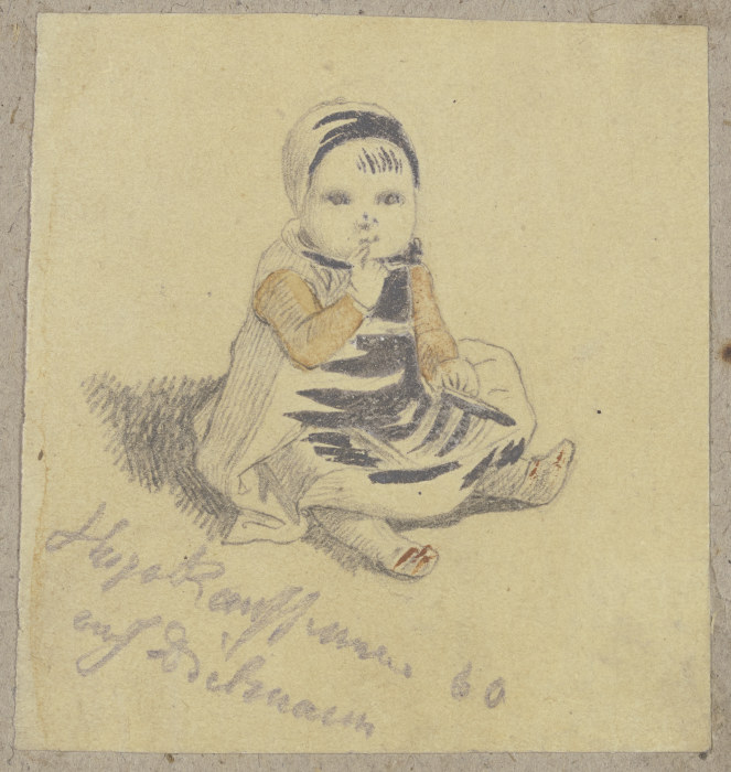 Am Boden sitzendes kleines Kind a Hugo Kauffmann