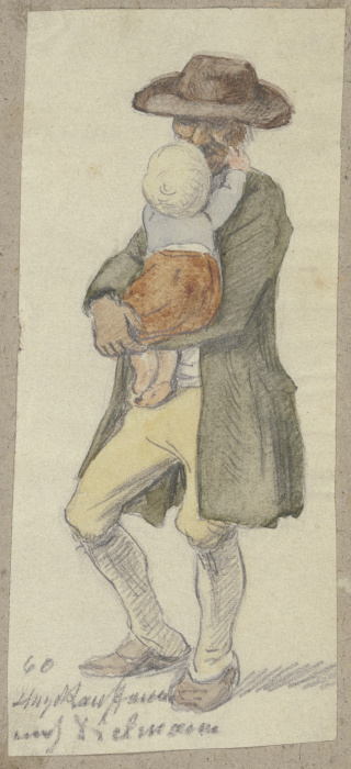 Bauer mit Kind auf dem Arm a Hugo Kauffmann