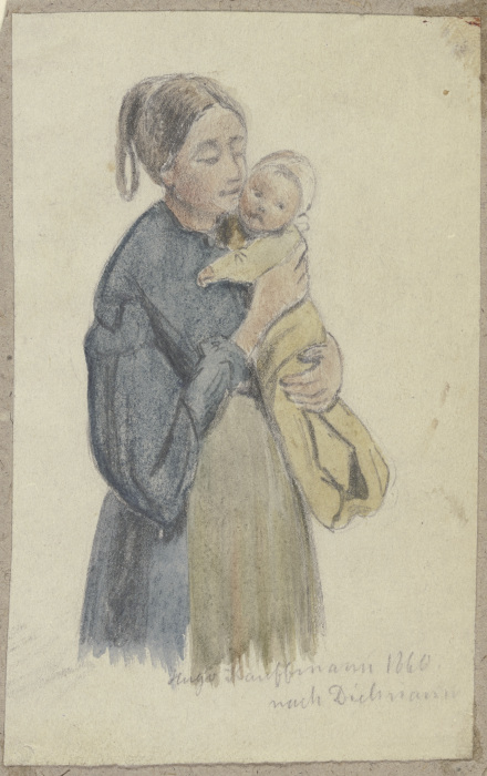 Frau mit Kind auf dem Arm a Hugo Kauffmann