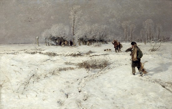 Hunting in the Snow a Hugo Muhlig