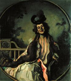 Lady in a green outfit. a Hugo von Habermann