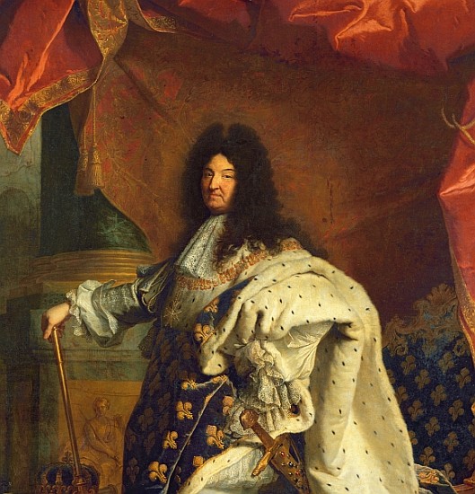 Louis XIV in Royal Costume, 1701 (detail of 59867) a Hyacinthe Rigaud