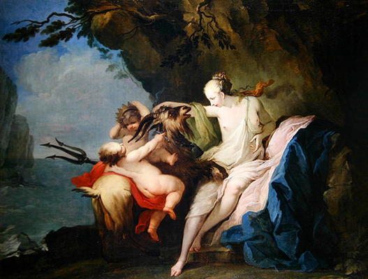 The Nymph Adrastia and the Goat Amalthea with the Infant Zeus (oil on Roman cobblestone canvas) a Ignaz Stern