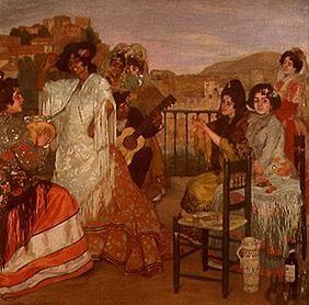 Gipsies on a terrace in Granada.