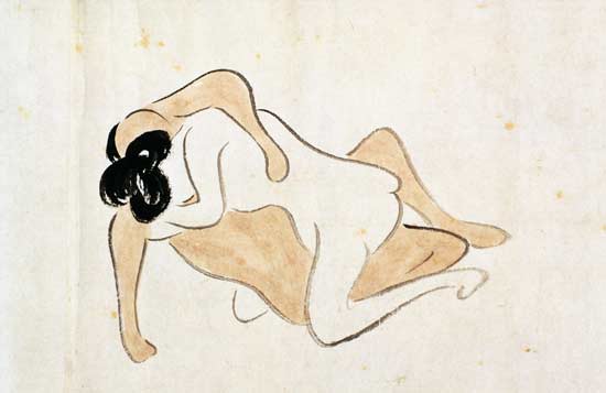 A 'Shunga' (erotic painting) a Ike no Taiga