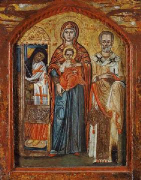 The Mother of God and the hll.Spiridon and Nikolaus of Bari.