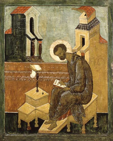 The evangelist Markus. a Icona (russa)