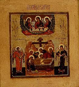 Burial and Beweinung Christi. a Icona (russa)