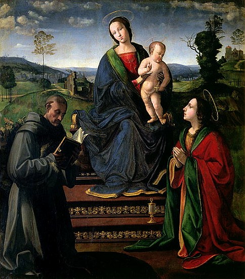 Madonna and Child with St. Francis of Assisi and St. Mary Magdalene a Il Ghirlandaio Ridolfo (Bigordi)