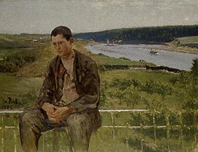 Portrait of the son. a Ilja Efimowitsch Repin