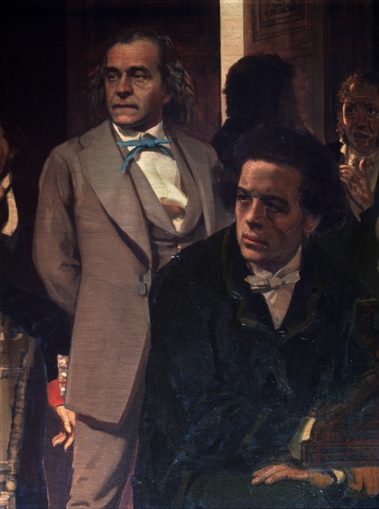 The composers Anton Rubinstein and Alexander Serov (Detail of the painting Slavonic composers) a Ilja Efimowitsch Repin