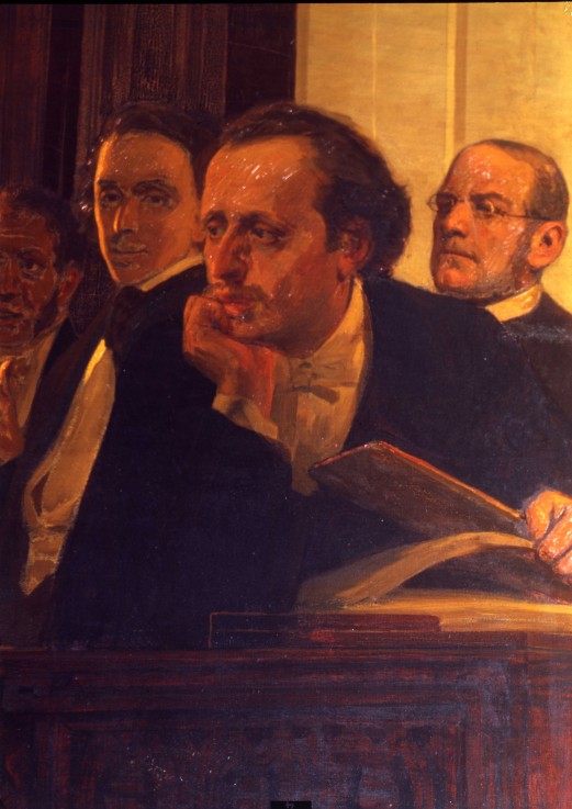 The composers Mikhail Oginski, Fryderyk Chopin and Stanislav Moniuszko (Detail of the painting Slavo a Ilja Efimowitsch Repin