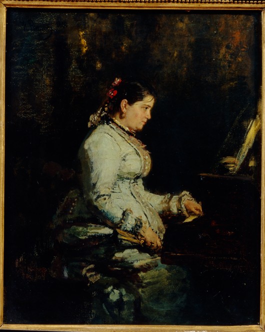 Woman at a Grand Piano a Ilja Efimowitsch Repin
