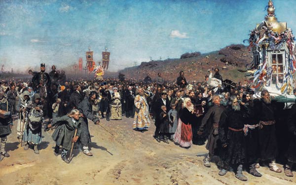 Cross procession in the government Kursk. a Ilja Efimowitsch Repin