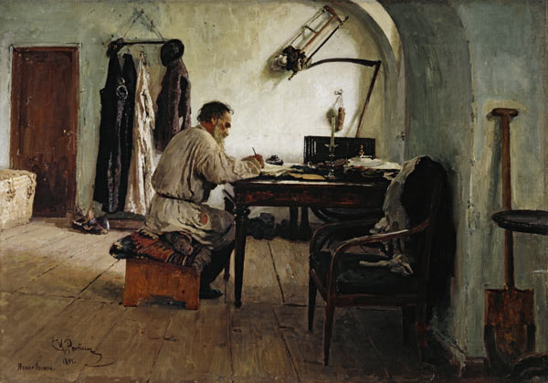 Leo Tolstoj im Schreibzimmer / Repin a Ilja Efimowitsch Repin