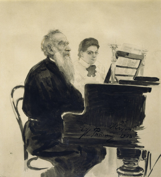 Leo Tolstoj / Aquarell von Repin a Ilja Efimowitsch Repin