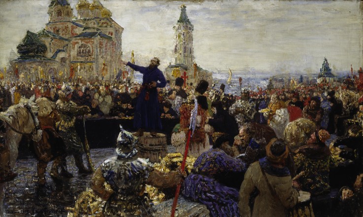 Minin appeals to the people of Nizhny Novgorod in 1611 a Ilja Efimowitsch Repin