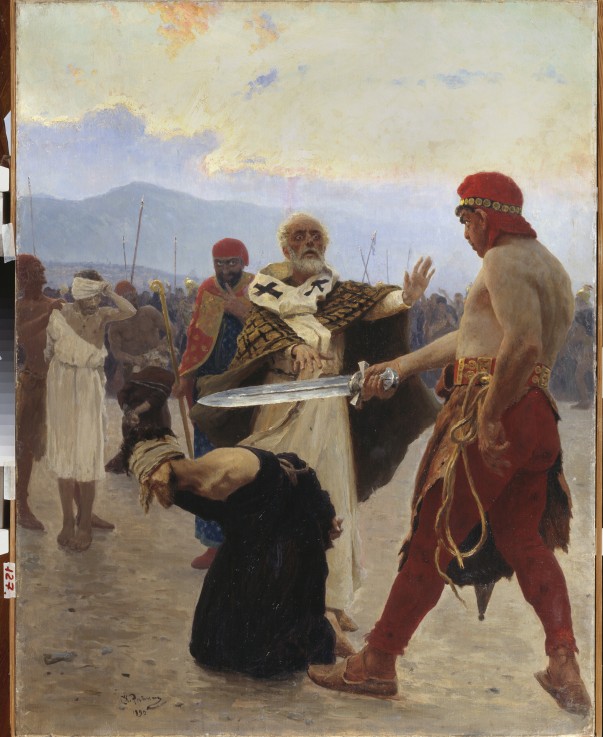 Saint Nicholas of Myra saves three innocents from death a Ilja Efimowitsch Repin