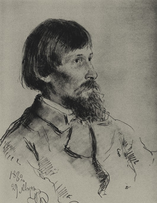 Portrait of the artist Viktor Vasnetsov (1848-1926) a Ilja Efimowitsch Repin