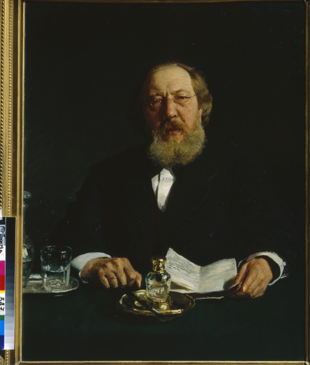 Portrait of the author Ivan S. Aksakov (1823-1886) a Ilja Efimowitsch Repin