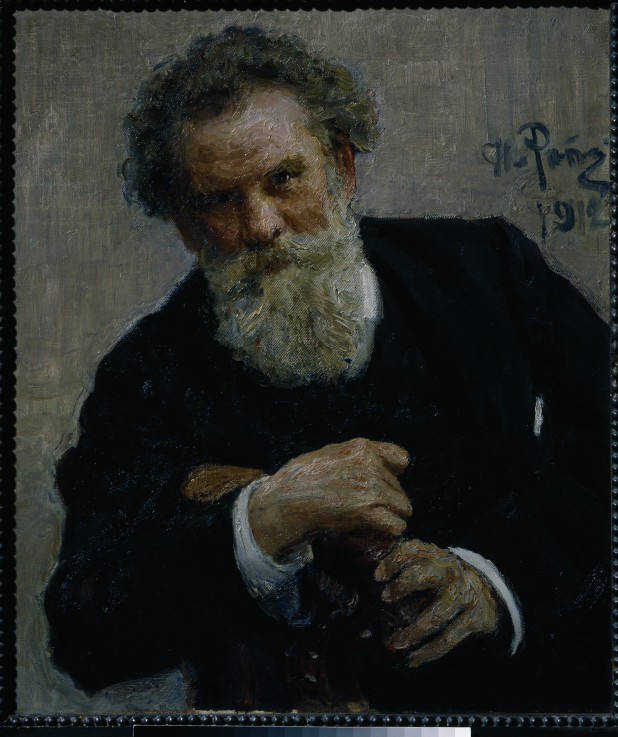 Portrait of the author Vladimir Korolenko (1853-1921) a Ilja Efimowitsch Repin