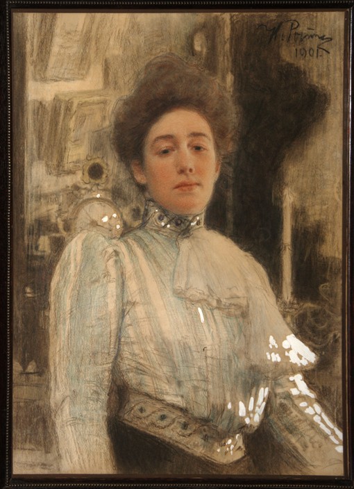 Portrait of Alexandra Pavlovna Botkina (1867-1959) a Ilja Efimowitsch Repin