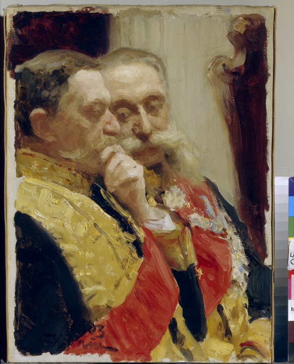 Portrait of Ivan Goremykin and Nikolai Gerard a Ilja Efimowitsch Repin