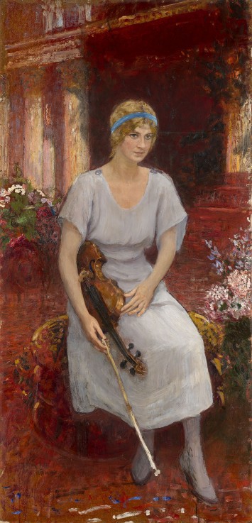 Portrait of the Violinist Cecilia Hansen (1897-1989) a Ilja Efimowitsch Repin