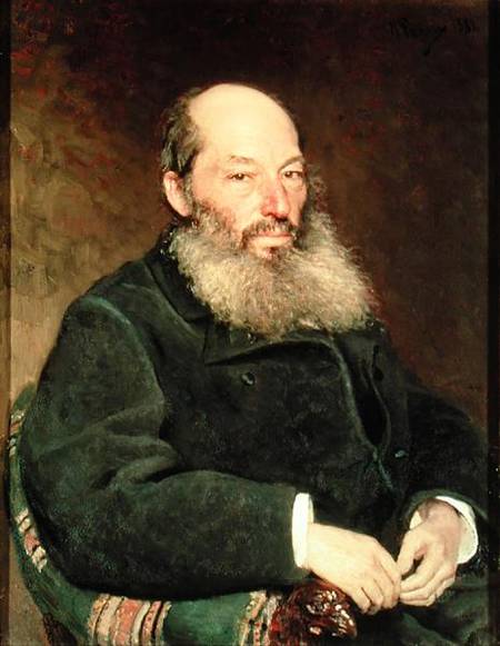 Portrait of Afanasy Fet (1820-92) a Ilja Efimowitsch Repin