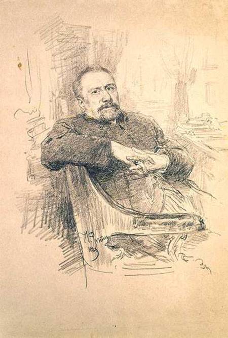 Portrait of Nikolaj Leskov (1831-95) a Ilja Efimowitsch Repin