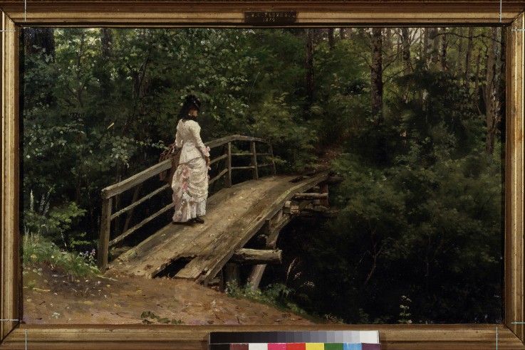A Summer Landscape (Vera Repina on a Bridge in Abramtsevo) a Ilja Efimowitsch Repin