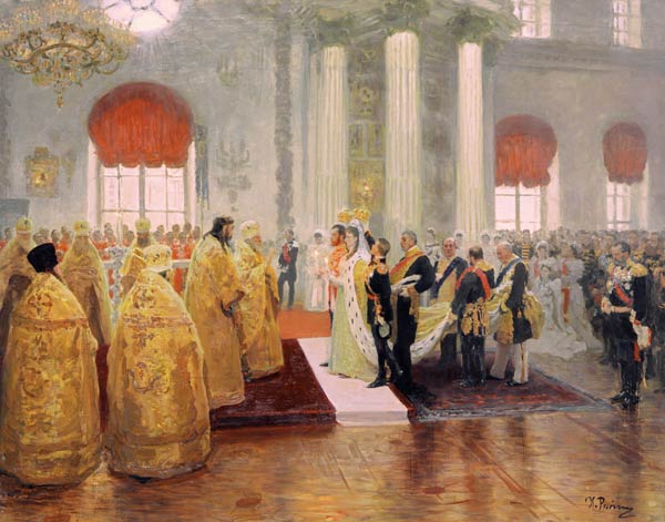 Wedding of Nicholas II /  Gem von Repin a Ilja Efimowitsch Repin