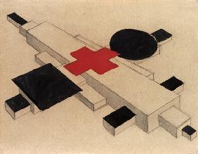 Design for a Suprematist architectural model, 1925-26 (India ink, w/c & pencil on