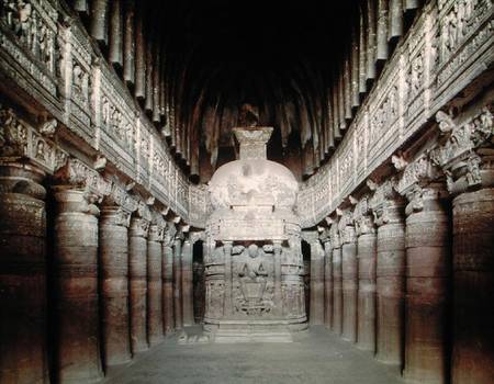 Interior of Cave 26 (photo) a Scuola indiana